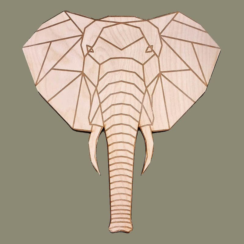 Houten olifant-Houten safaridieren voor de kinderkamer