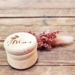 Houten tandendoosje met naam en afbeelding