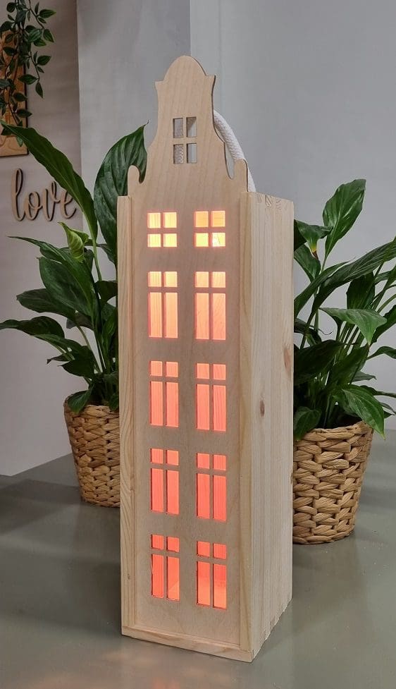 Houten wijnkist tafellamp - Afbeelding 4