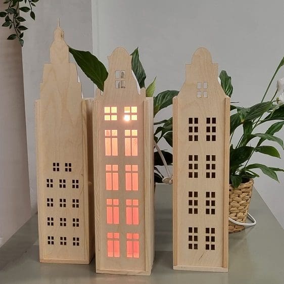 Houten wijnkist tafellamp - Afbeelding 3