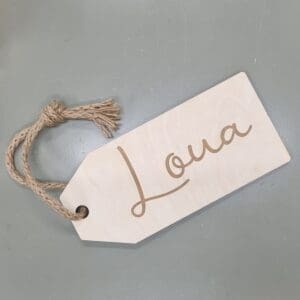 houten naamlabel houten naamlabel met touw