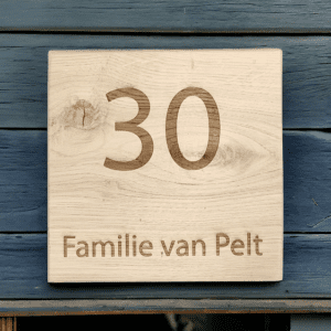 eiken naambord 20×20 cm Eiken naambord voor binnen en buiten 20 cm
