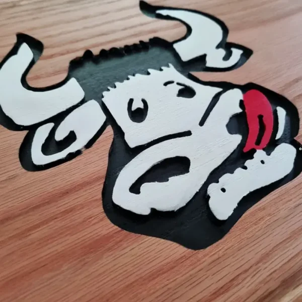 Eiken logobord gefreesd eiken in kleur op maat Kuhstall 01