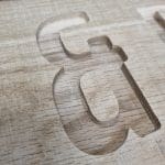 Eiken schaaldeel geschuurd