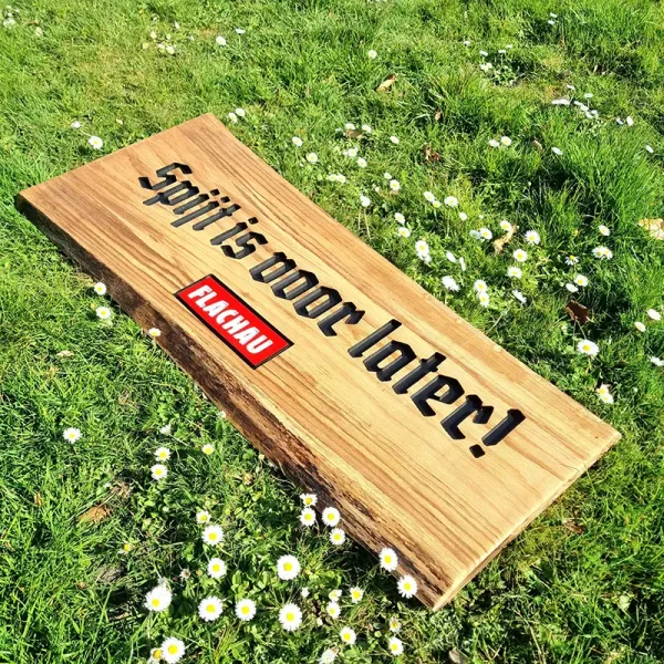 Logobord Eiken gefreesd in kleur